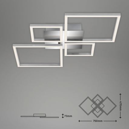 Brilo - Пристельова LED люстра з регулюванням яскравості FRAME LED/44W/230V
