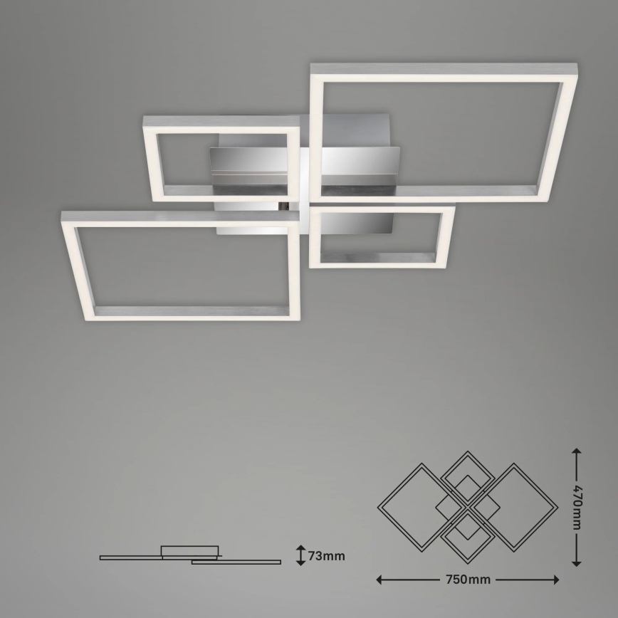 Brilo - Пристельова LED люстра з регулюванням яскравості FRAME LED/44W/230V
