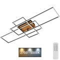 Brilo - Пристельова LED люстра з регулюванням яскравості FRAME LED/51W/230V 2700-5000K чорний/коричневий + пульт дистанційного керування