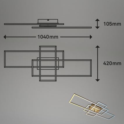 Brilo - Пристельова LED люстра з регулюванням яскравості FRAME LED/51W/230V 2700-5000K коричневий/золотий + пульт дистанційного керування