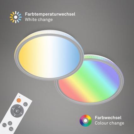 Brilo - RGB LED стельовий світильник з регулюванням яскравості LED/40W/230V 3000-6500K + пульт дистанційного керування