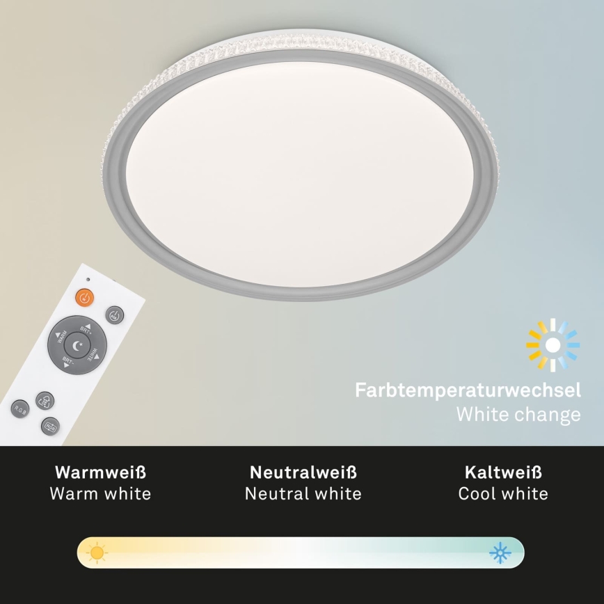 Brilo - RGB LED стельовий світильник з регулюванням яскравості LED/40W/230V 3000-6500K + пульт дистанційного керування