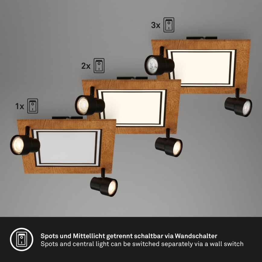 Brilo - Стельовий LED світильник LED/12W/230V + 2xGU10/9W 3000K