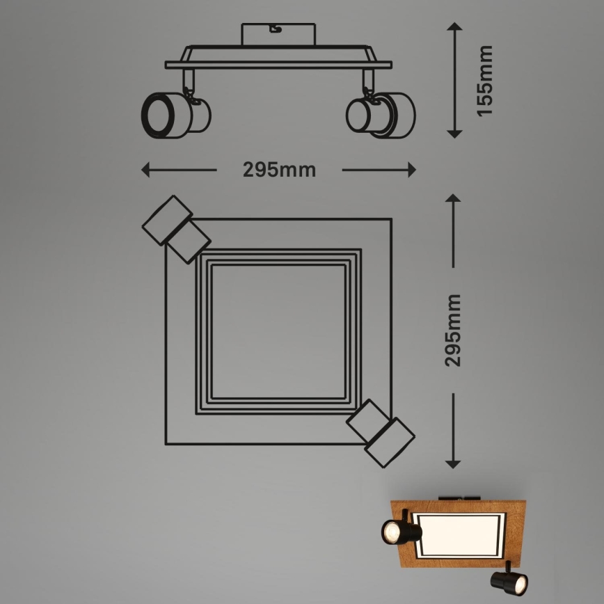 Brilo - Стельовий LED світильник LED/12W/230V + 2xGU10/9W 3000K