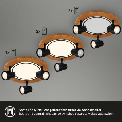 Brilo - Стельовий LED світильник LED/12W/230V + 3xGU10/9W 3000K