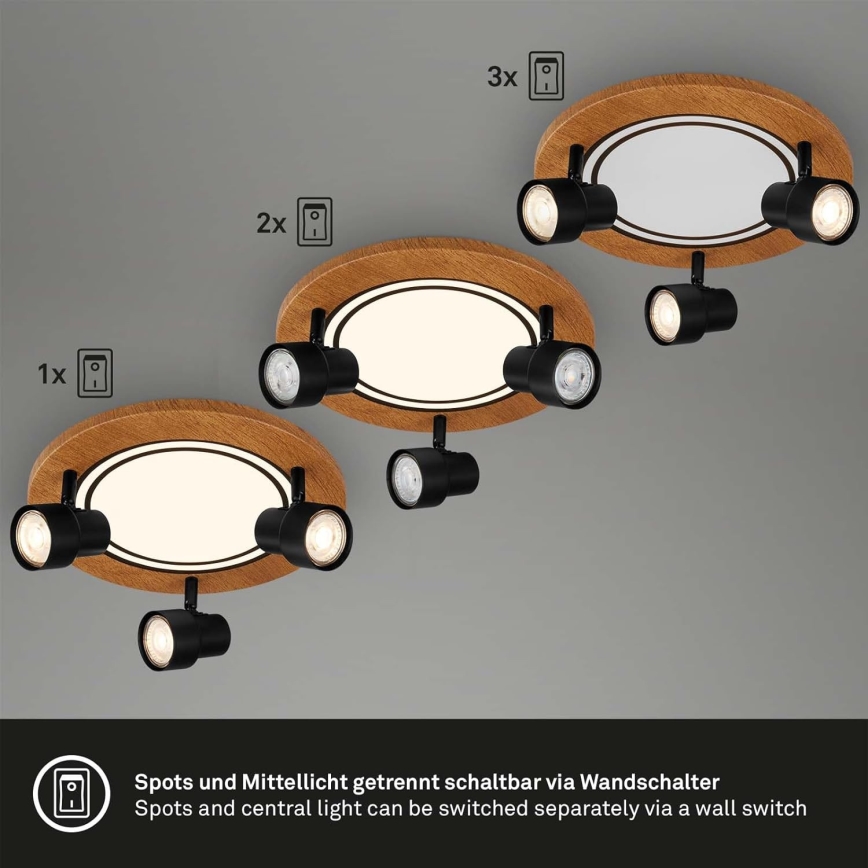 Brilo - Стельовий LED світильник LED/12W/230V + 3xGU10/9W 3000K