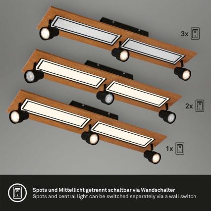 Brilo - Стельовий LED світильник LED/24W/230V + 3xGU10/9W 3000K
