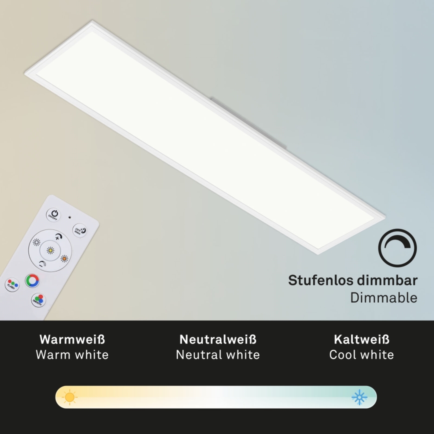 Brilo - Стельовий RGBW-світильник з регулюванням яскравості SLIM LED/40W/230V 3000-6500K + пульт дистанційного керування