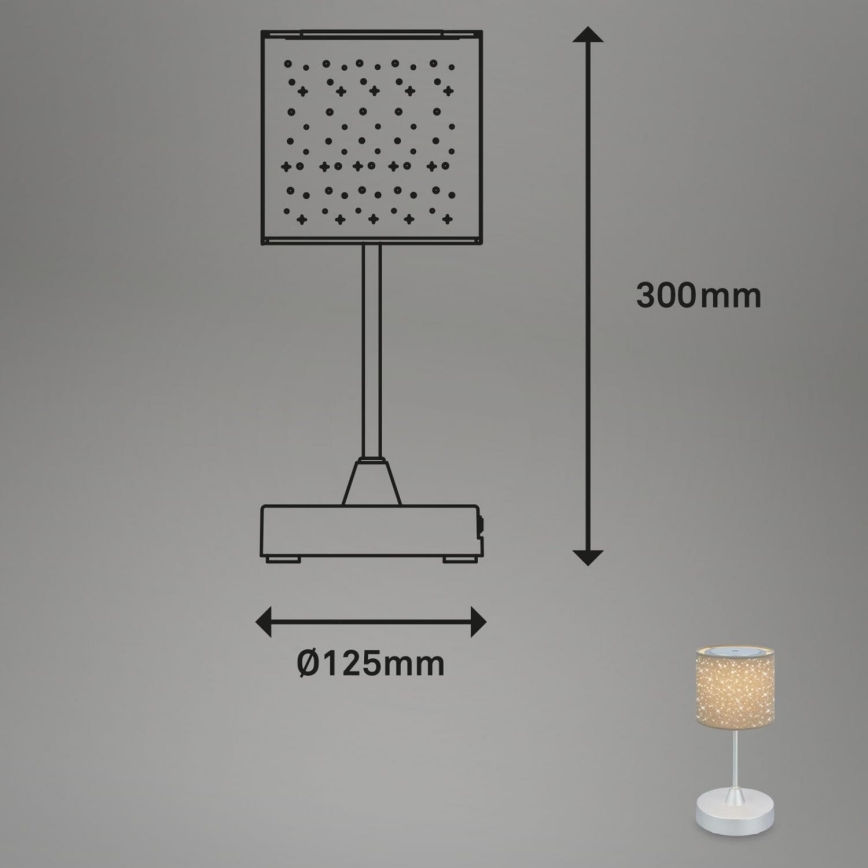 Brilo - Светодиодная уличная аккумуляторная настольная лампа LOLE LED/3W/5V IP44 серебристый/бежевый