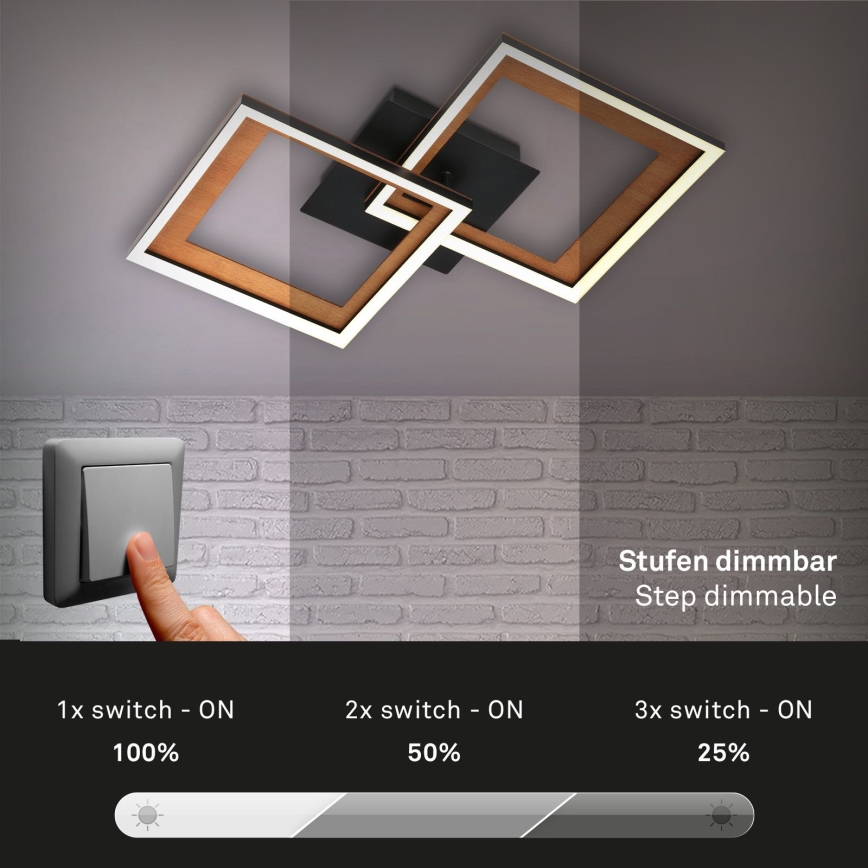 Brilo - Светодиодная припотолочная люстра с регулированием яркости FRAME 2xLED/11W/230V