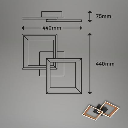 Brilo - Светодиодная припотолочная люстра с регулированием яркости FRAME 2xLED/11W/230V