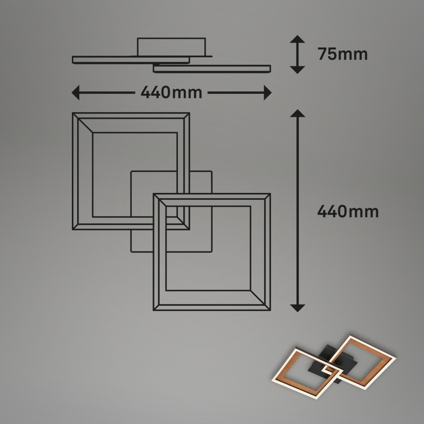 Brilo - Светодиодная припотолочная люстра с регулированием яркости FRAME 2xLED/11W/230V