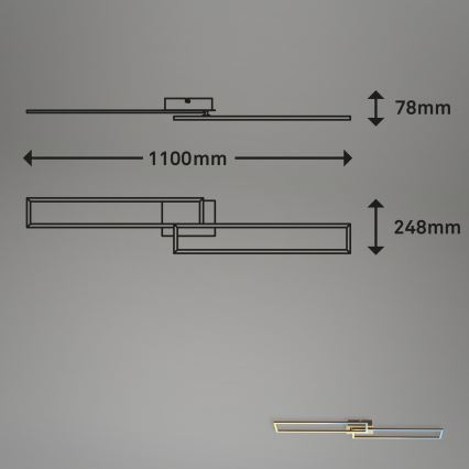 Brilo - Светодиодная припотолочная люстра с регулированием яркости FRAME 2xLED/20W/230V 2700-5000K + дистанционное управление