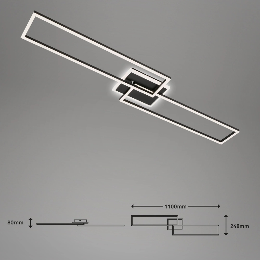 Brilo - Светодиодная припотолочная люстра с регулированием яркости FRAME 2xLED/20W/230V 2700-6500K + дистанционное управление