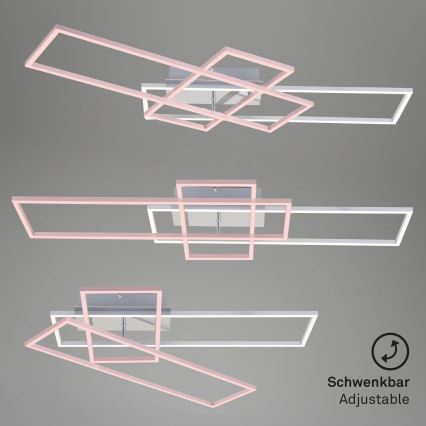 Brilo - Светодиодная припотолочная люстра с регулированием яркости FRAME LED/51W/230V 2700-5000K матовый хром + дистанционное управление