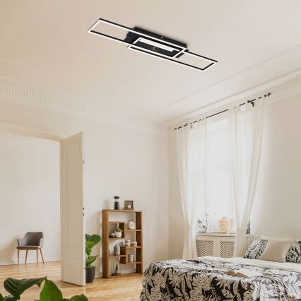Brilo - Светодиодная припотолочная люстра FRAME 2xLED/20W/230V черный