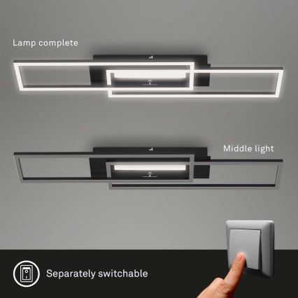 Brilo - Светодиодная припотолочная люстра FRAME 2xLED/20W/230V черный