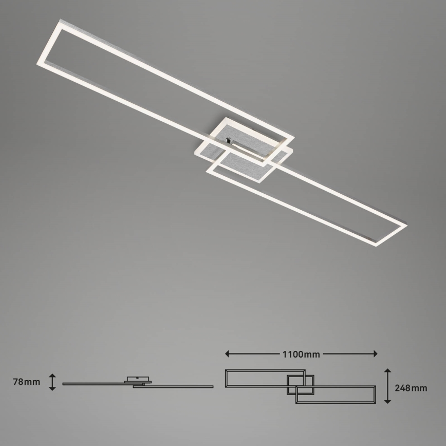 Brilo - Светодиодная припотолочная люстра с регулированием яркости FRAME 2xLED/20W/230V 2700-6500K Wi-Fi Tuya + дистанционное управление