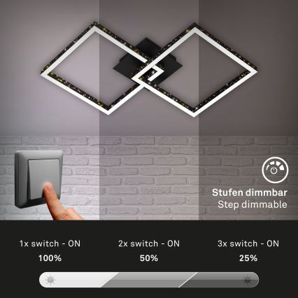 Brilo - Светодиодная припотолочная люстра с регулированием яркости FRAME 2xLED/9W/230V