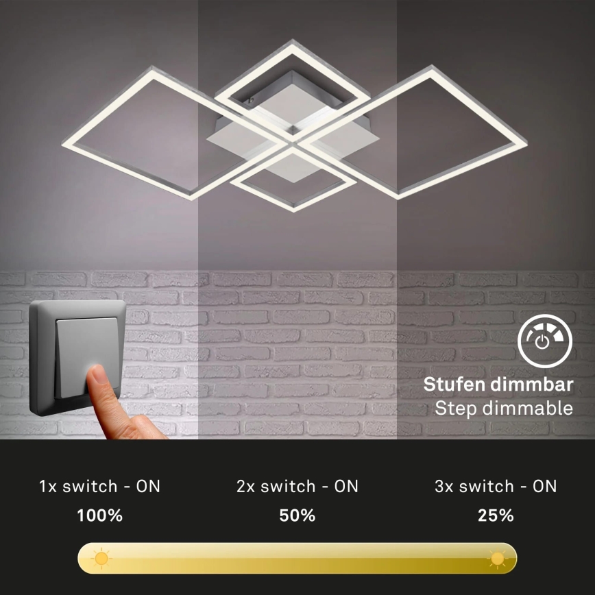 Brilo - Светодиодная припотолочная люстра с регулированием яркости FRAME LED/44W/230V