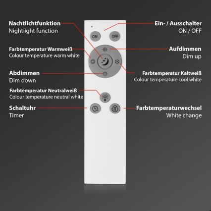 Brilo - Светодиодная припотолочная панель с регулированием яркости LED/24,5W/230V 3000-6500K + дистанционное управление