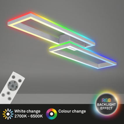 Brilo - Светодиодная припотолочная RGBW-люстра с регулированием яркости FRAME 2xLED/21W/230V 2700-6500K + дистанционное управление