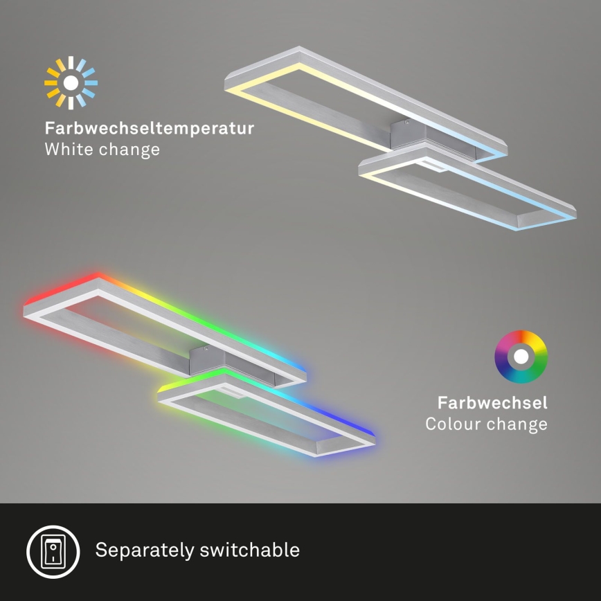 Brilo - Светодиодная припотолочная RGBW-люстра с регулированием яркости FRAME 2xLED/21W/230V 2700-6500K + дистанционное управление
