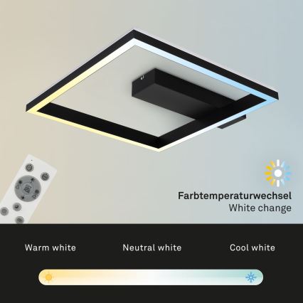 Brilo - Светодиодная припотолочная RGBW-люстра с регулированием яркости FRAME LED/18W/230V 2700-6500K + дистанционное управление