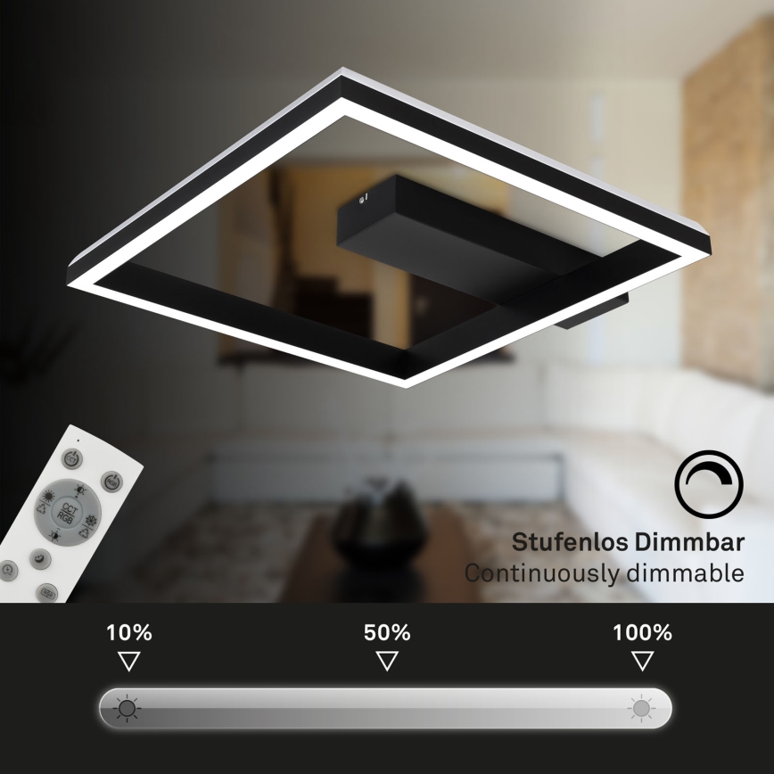 Brilo - Светодиодная припотолочная RGBW-люстра с регулированием яркости FRAME LED/18W/230V 2700-6500K + дистанционное управление