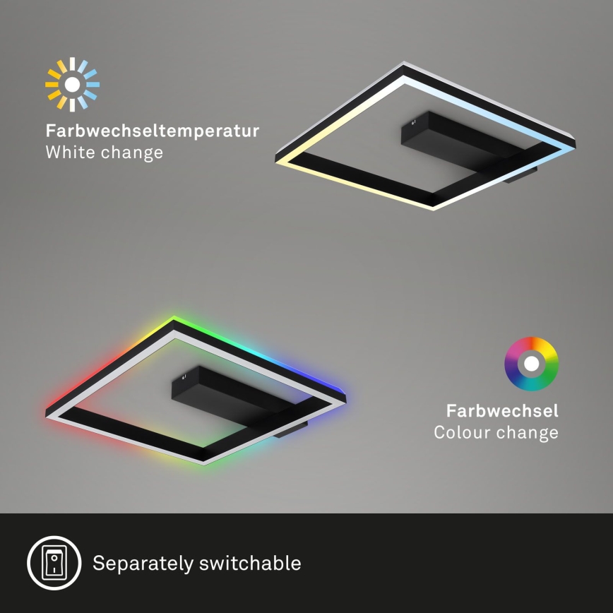 Brilo - Светодиодная припотолочная RGBW-люстра с регулированием яркости FRAME LED/18W/230V 2700-6500K + дистанционное управление
