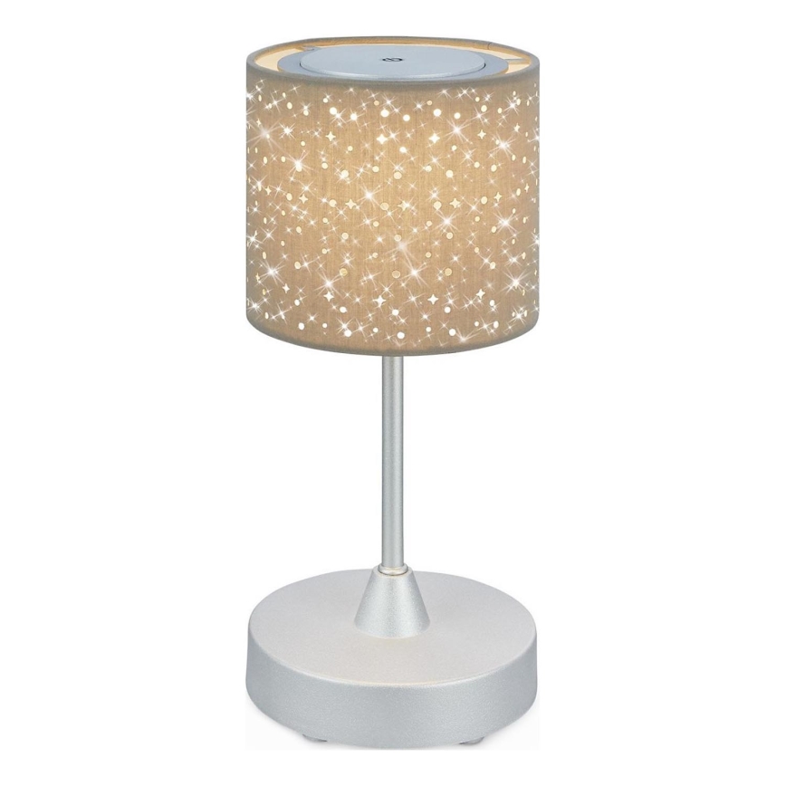 Brilo - Светодиодная регулируемая по яркости аккумуляторная уличная настольная лампа LOLE LED/3W/5V 2000mAh IP44 серебристо-бежевый