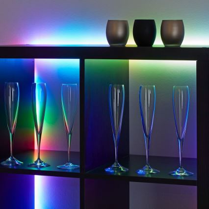 Brilo - Светодиодная RGB-лента с регулированием яркости 6,6 м LED/6W/USB + дистанционное управление