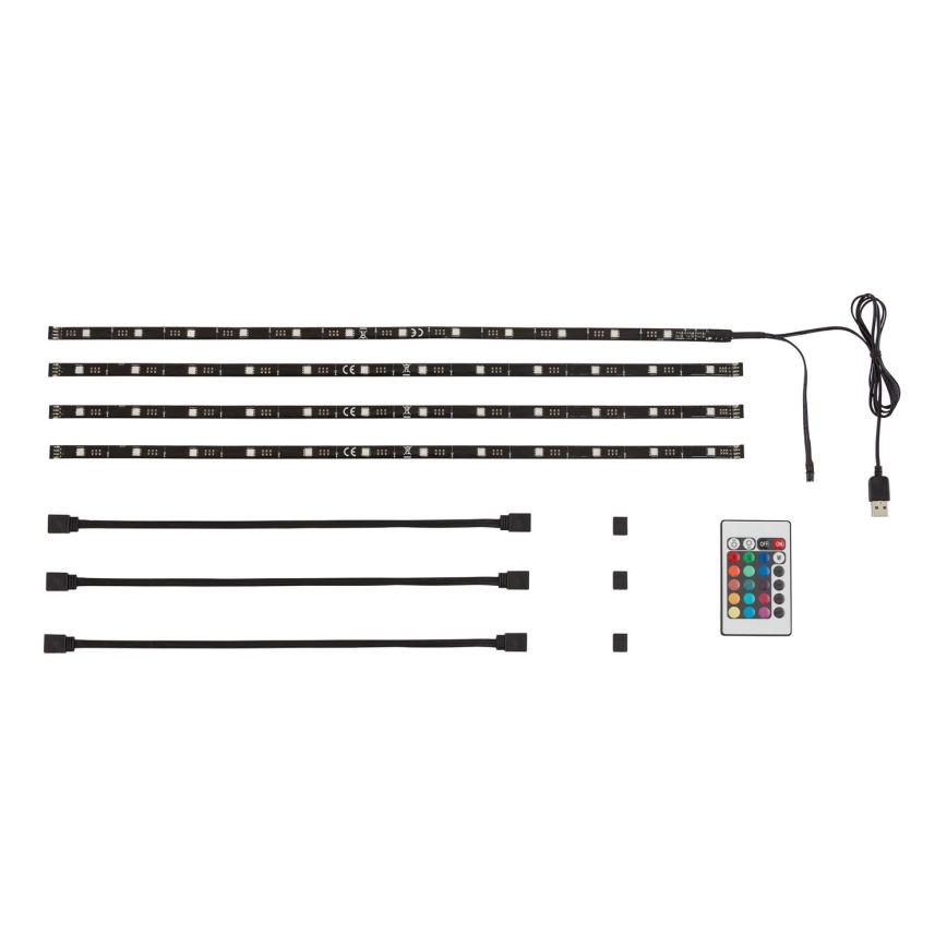 Brilo - Светодиодная RGBW-лента для ТВ с регулированием яркости 3 м LED/2,5W/USB + дистанционное управление