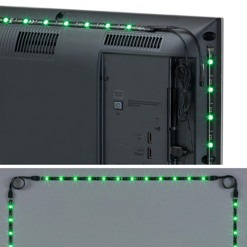 Brilo - Светодиодная RGBW-лента для ТВ с регулированием яркости 3 м LED/2,5W/USB + дистанционное управление