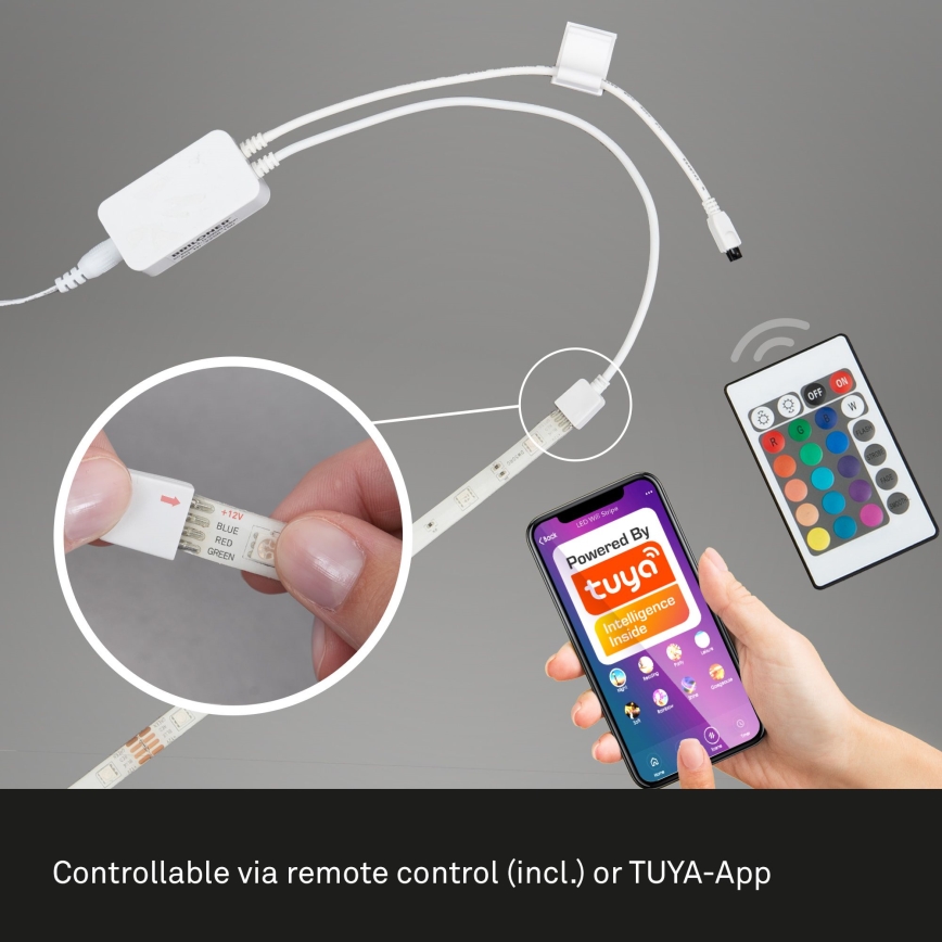 Brilo - Светодиодная RGBW-лента с регулированием яркости 6,5 м LED/15W/230V Wi-Fi Tuya + дистанционное управление