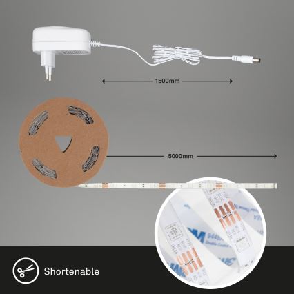 Brilo - Светодиодная RGBW-лента с регулированием яркости 6,5 м LED/15W/230V Wi-Fi Tuya + дистанционное управление