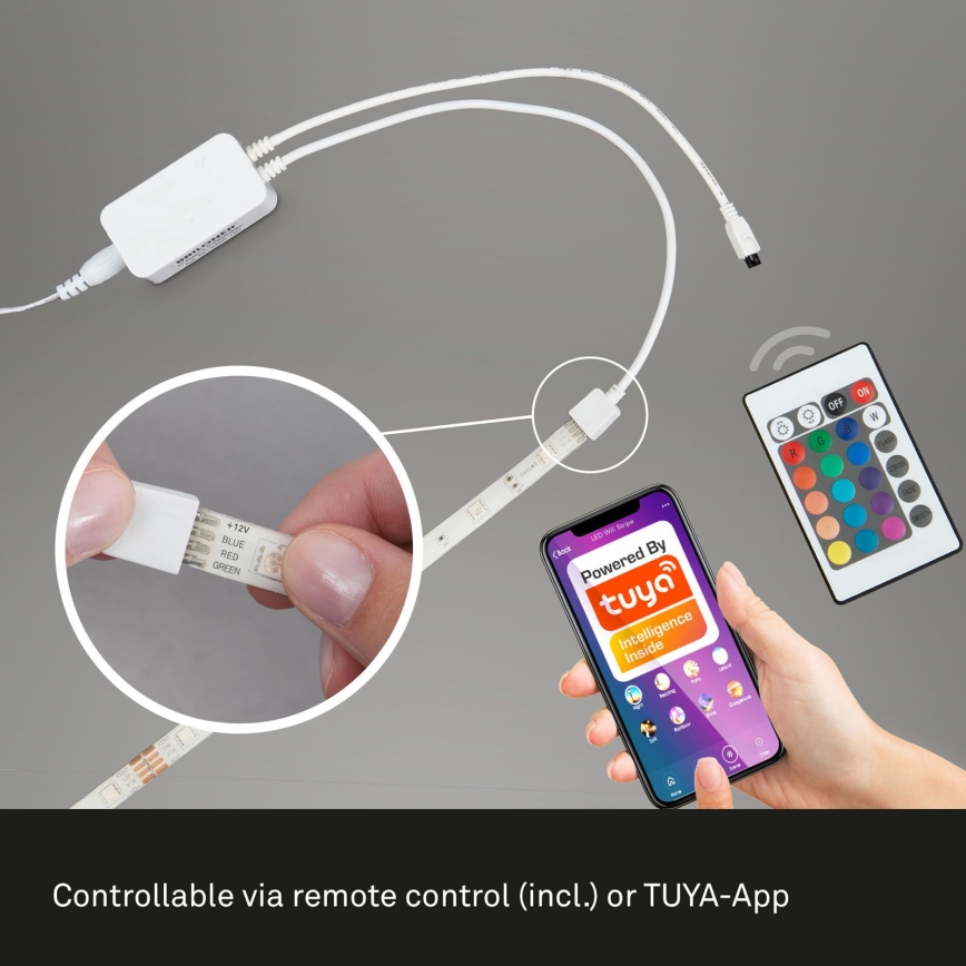 Brilo - Светодиодная RGBW-лента с регулированием яркости 6,5 м LED/18W/230V Wi-Fi Tuya + дистанционное управление