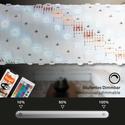 Brilo - Светодиодная RGBW-лента с регулированием яркости 6,5 м LED/18W/230V Wi-Fi Tuya + дистанционное управление