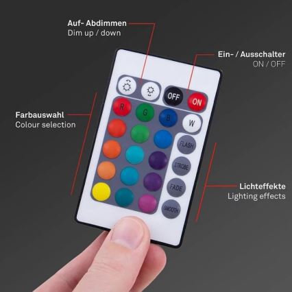 Brilo - Светодиодная RGBW-лента с регулированием яркости 6,5 м LED/22W/230V + дистанционное управление