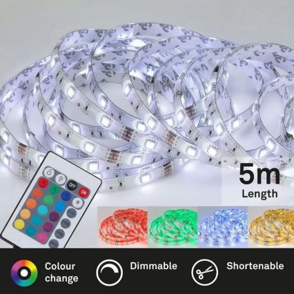 Brilo - Светодиодная RGBW-лента с регулированием яркости 6,5 м LED/22W/230V + дистанционное управление