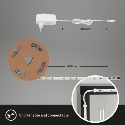 Brilo - Светодиодная RGBW-лента с регулированием яркости 6,5 м LED/24W/230V + дистанционное управление