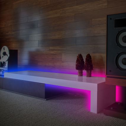 Brilo - Светодиодная RGBW-лента с регулированием яркости MUSIC 6,65 м LED/18W/230V Wi-Fi Tuya + дистанционное управление