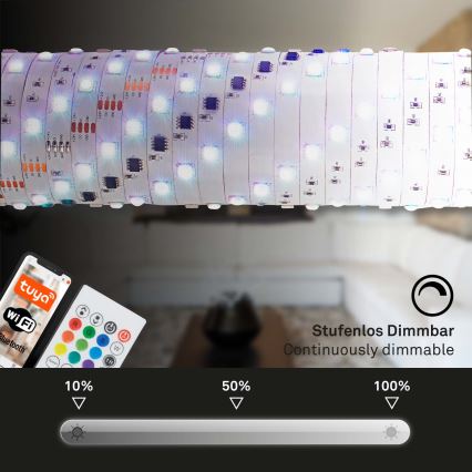 Brilo - Светодиодная RGBW-лента с регулированием яркости MUSIC 6,65 м LED/18W/230V Wi-Fi Tuya + дистанционное управление