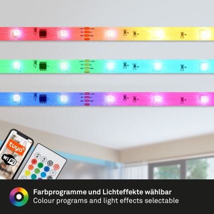 Brilo - Светодиодная RGBW-лента с регулированием яркости MUSIC 6,65 м LED/18W/230V Wi-Fi Tuya + дистанционное управление
