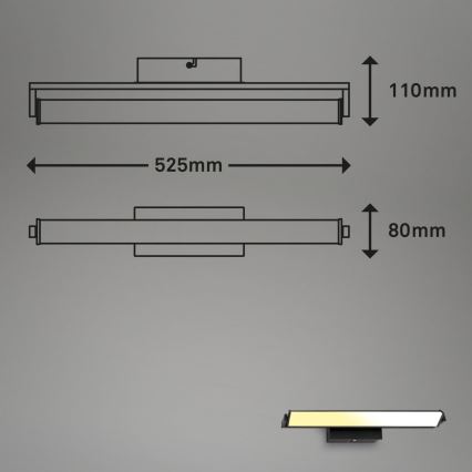 Brilo - Светодиодный настенный светильник с регулированием яркости LED/18W/230V 2700-4000K черный