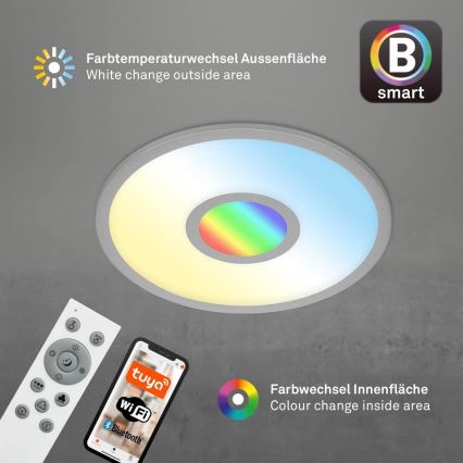 Brilo - Светодиодный потолочный RGB-светильник с регулированием яркости CENTRO LED/24W/230V 2700-6500K Wi-Fi Tuya + дистанционное управление