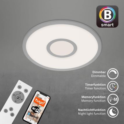 Brilo - Светодиодный потолочный RGB-светильник с регулированием яркости CENTRO LED/24W/230V 2700-6500K Wi-Fi Tuya + дистанционное управление