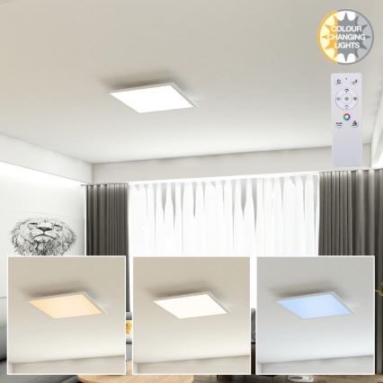 Brilo - Светодиодный потолочный RGB-светильник с регулированием яркости COLOUR LED/15W/230V 3000-6500K + дистанционное управление