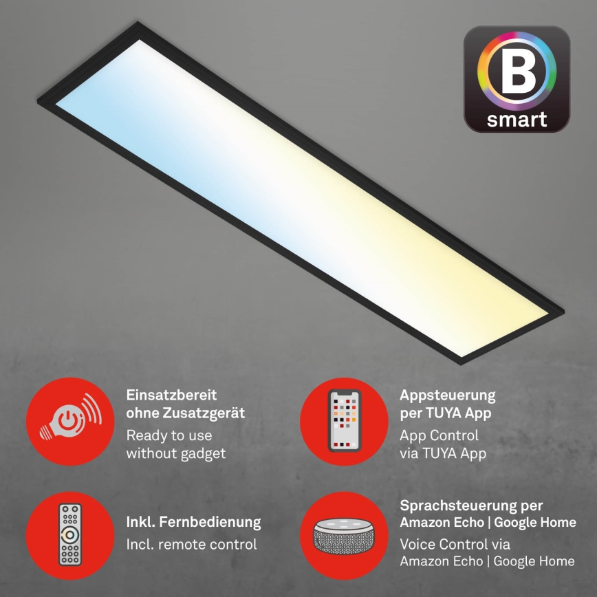 Brilo - Светодиодный потолочный светильник с регулированием яркости PIATTO LED/28W/230V 3000-6500K Wi-Fi Tuya + дистанционное управление