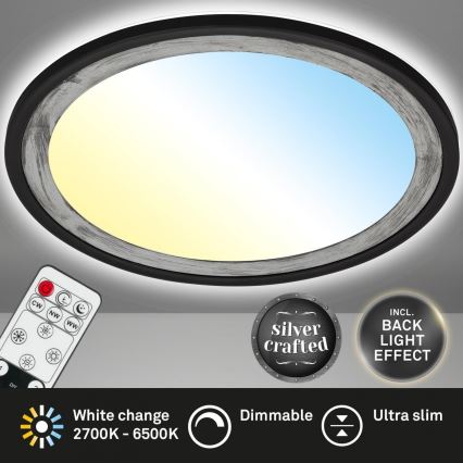 Brilo - Светодиодный потолочный светильник с регулированием яркости SLIM LED/22W/230V 2700-6500K + дистанционное управление